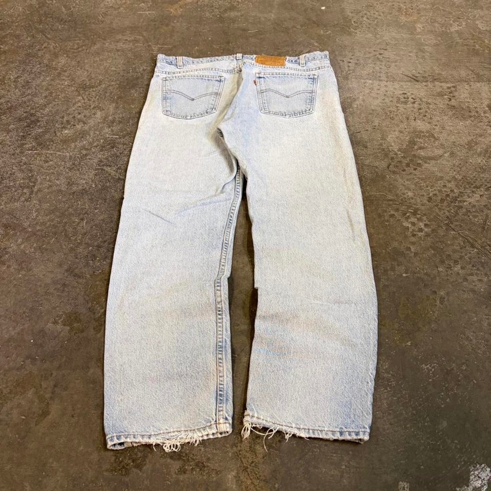 Vintage Levis 505 Orange Tab Faded Jeans Mens 38x30 Light Wash Denim 90s